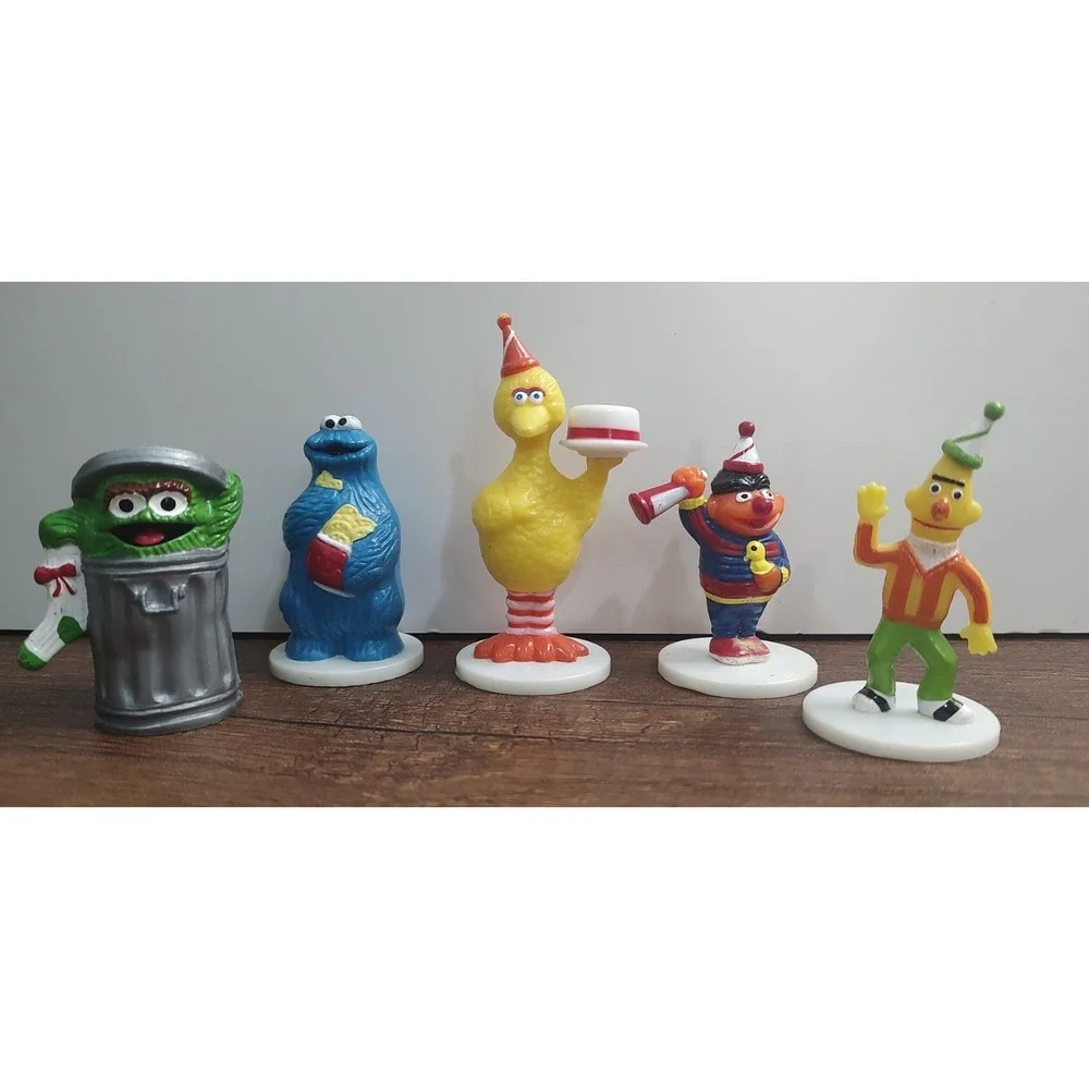 Vtg Sesame Street Jim Henson Wilton Cake Toppers Set of 5 Big Bird Ernie A15